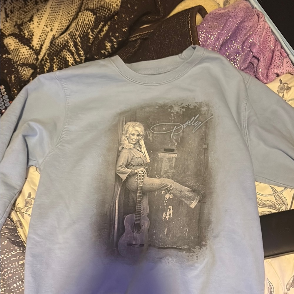 Wonder Nation Blue Off-the-Shoulder Sweater